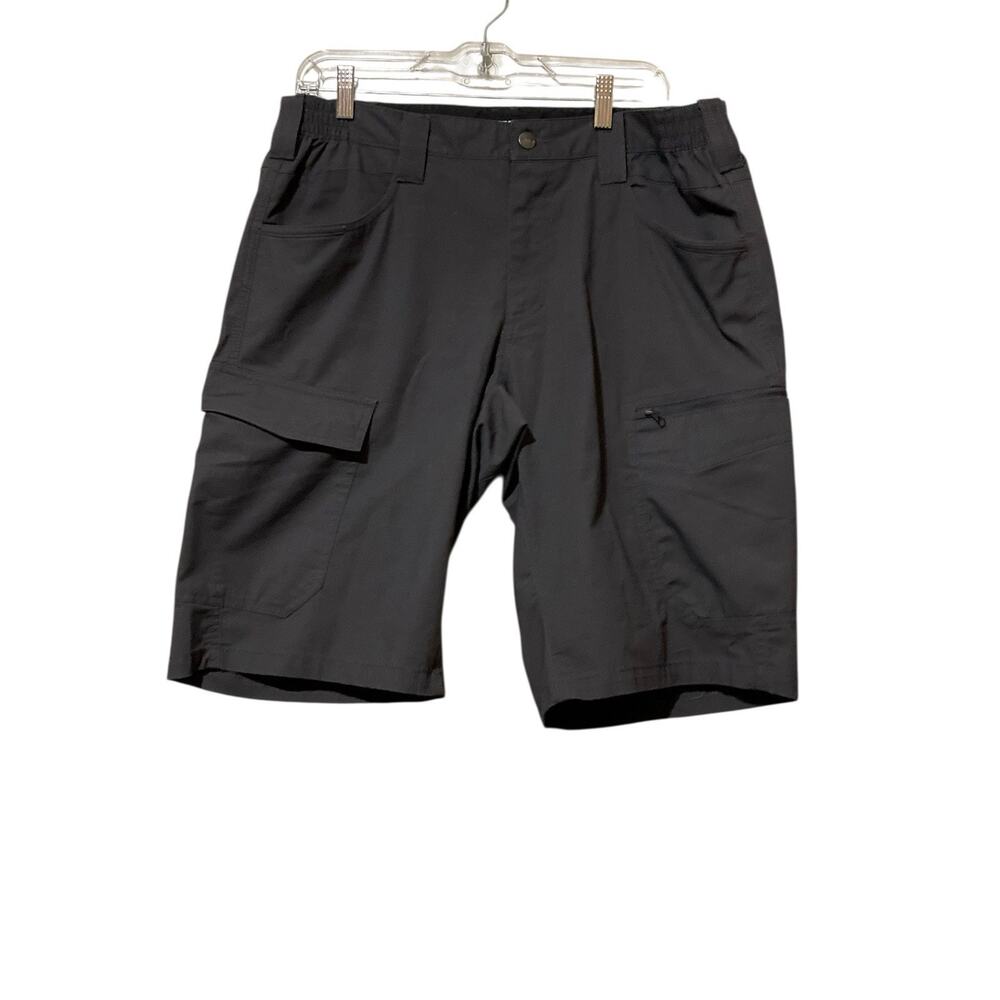 CQR Shorts Men 34W/12L Gray Relaxed Stretch Waist Ripstop Hiking Lightweight